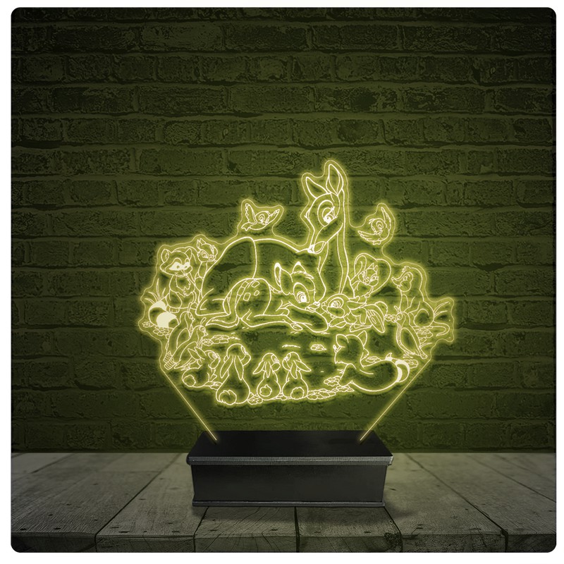Led Luminária Acrílico Abajur - Bambi Disney Infantil 10