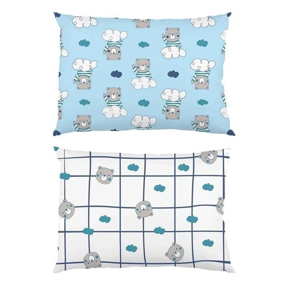 Kit Fronha 2 Peças Bebê Estampadas Malha Menino Menina Bambi