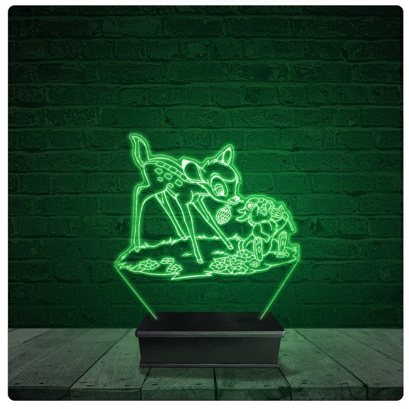 Luminária Abajur Acrílico Led - Bambi Disney 03