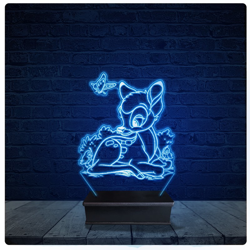 Luminária Led Acrilico Abajur - Bambi Disney 02