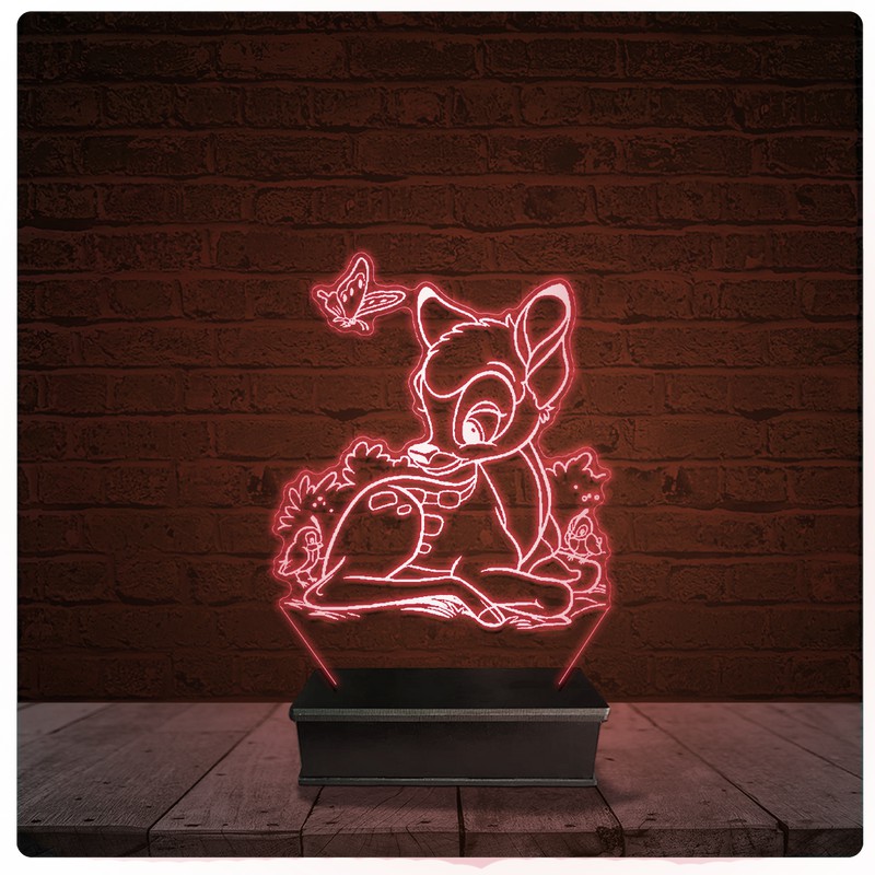 Abajur Luminária Acrílico Led - Bambi Disney 02
