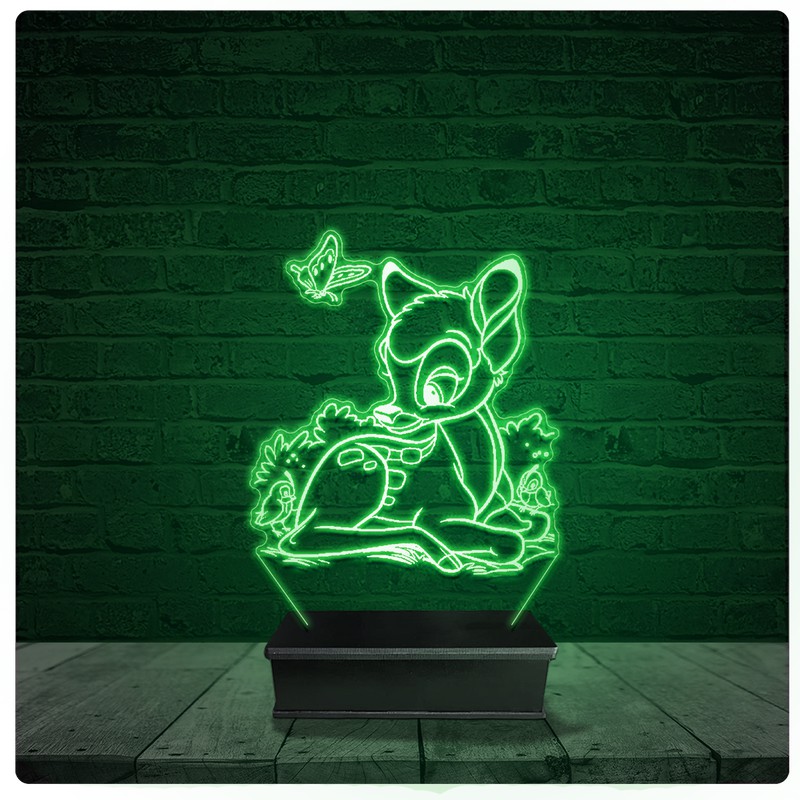 Luminária Abajur Acrílico Led - Bambi Disney 02
