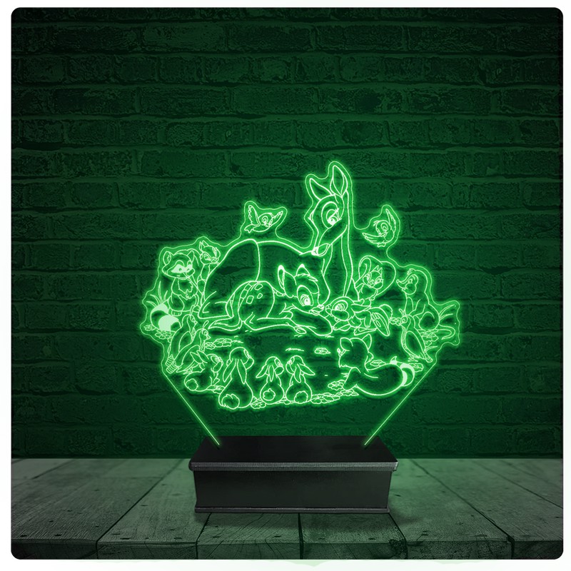 Luminária Abajur Acrílico Led - Bambi Disney Infantil 10