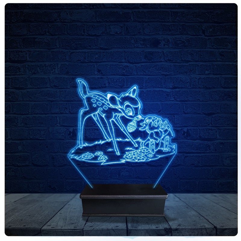 Luminária Led Acrilico Abajur - Bambi Disney 03