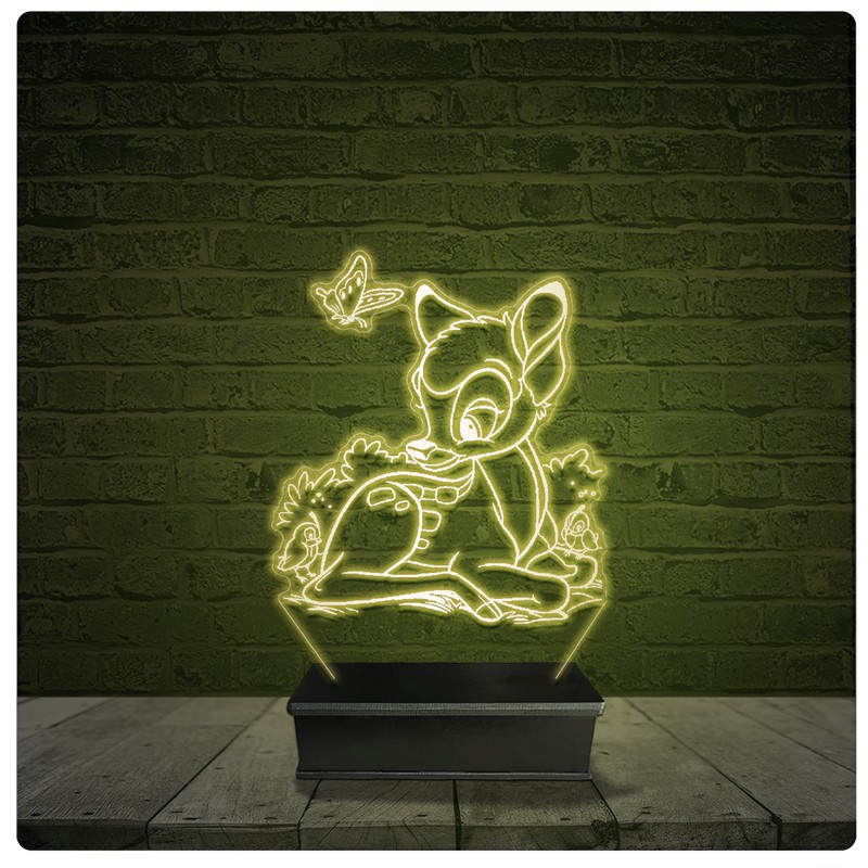 Led Luminária Acrílico Abajur - Bambi Disney 02