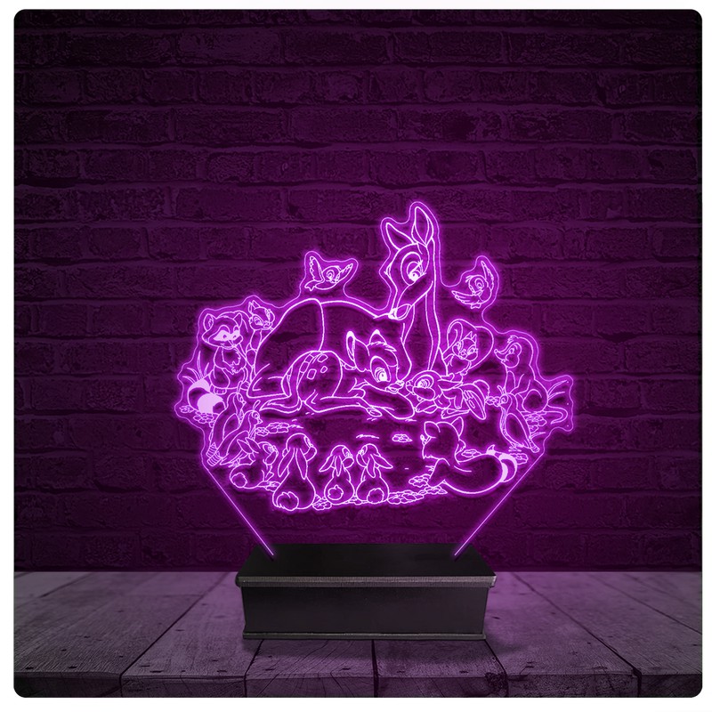 Luminária e Abajur Acrílico Led - Bambi Disney Infantil 10