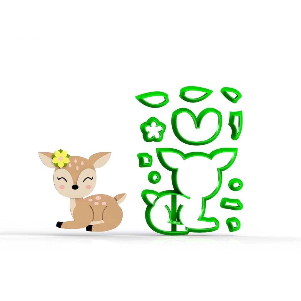 Cortador Cervo Bambi Corpo Mod 2 Do Bosque Encantado Floresta