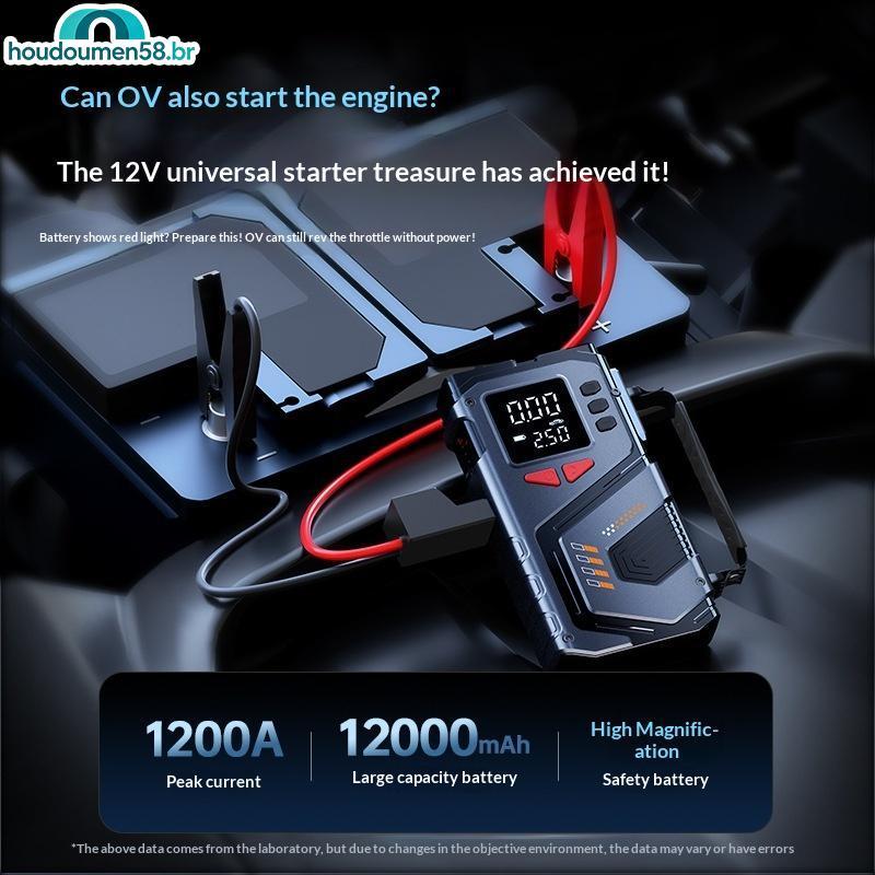 HOUDO High Power Portátil 12V Jump Starter Com Inflador De Pneus De 150 PSI Compressor De Ar De Emergência Para Carro Ba