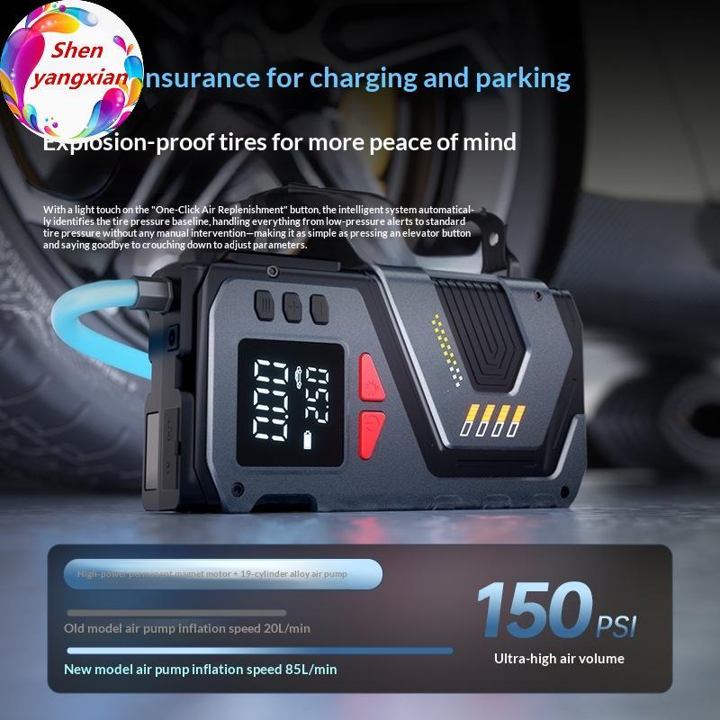 shenyangxian Jump Starter Portátil De Alta Capacidade 12V Com Compressor De Ar De 150 PSI Para Inflador De Pneus De Carr