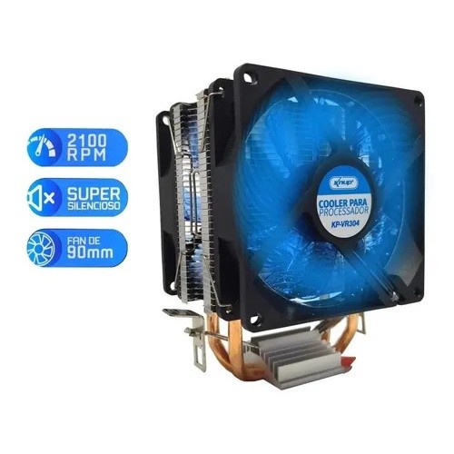 Cooler Ventoinha Dual Fan Led Cpu Pc Intel Amd Knup KP-VR304 1151 775 Am3 Am4