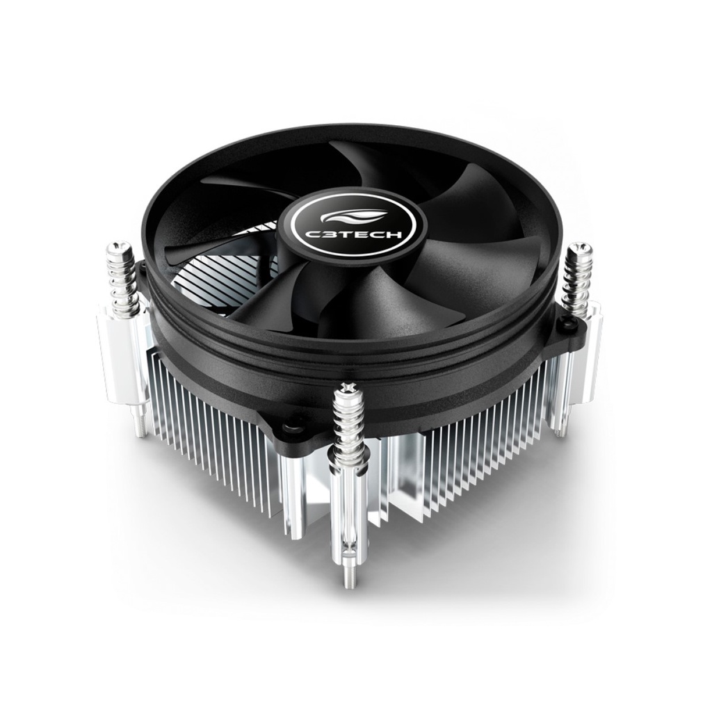 Cooler Para Processador CPU FAN Intel Ventoinha 90mm Conector 3 Pinos Placa Mae LGA 1155 / 1150 / 1151 FC-20BK C3Tech