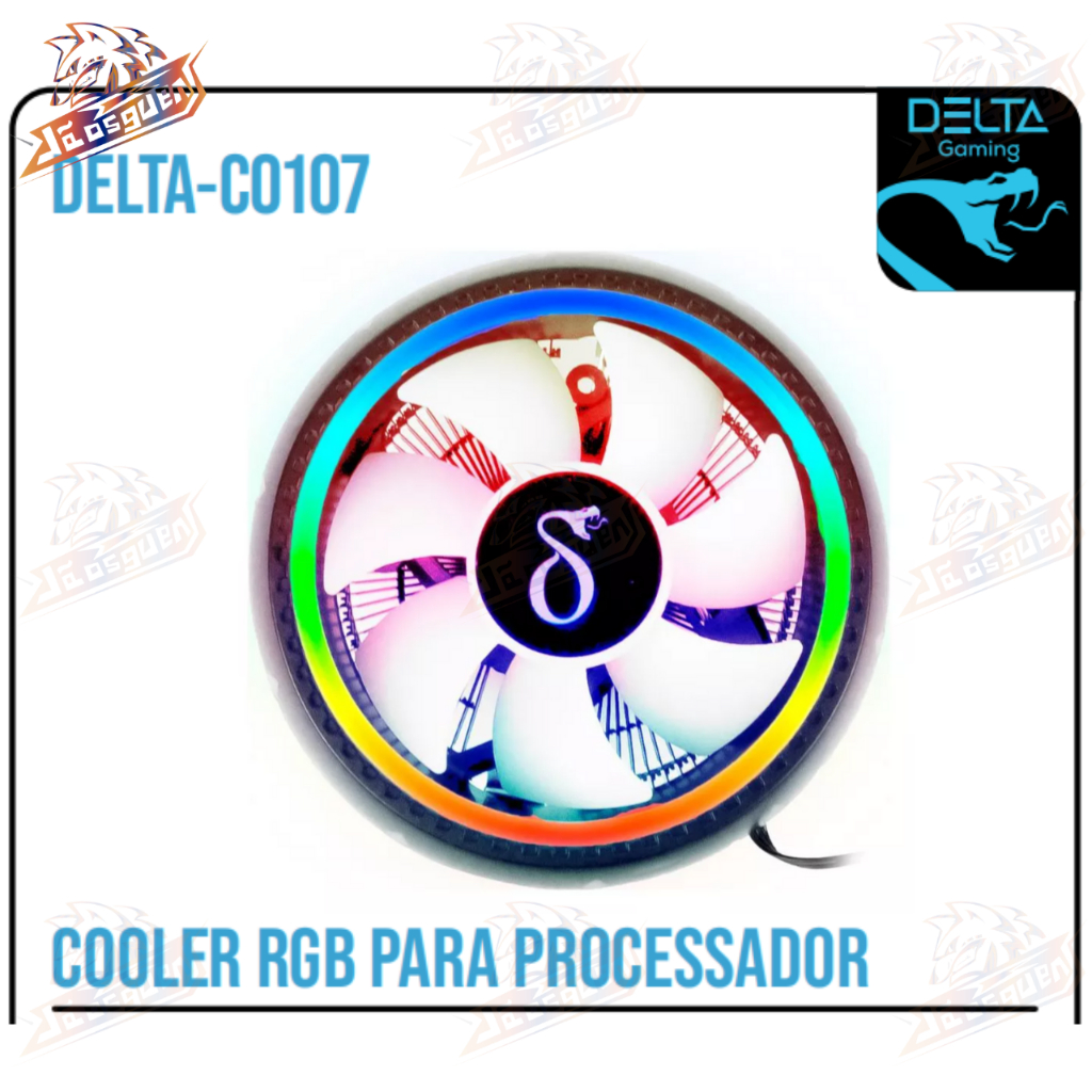 Cooler Led Rgb Ventoinha Pc Cpu Processador Intel Amd