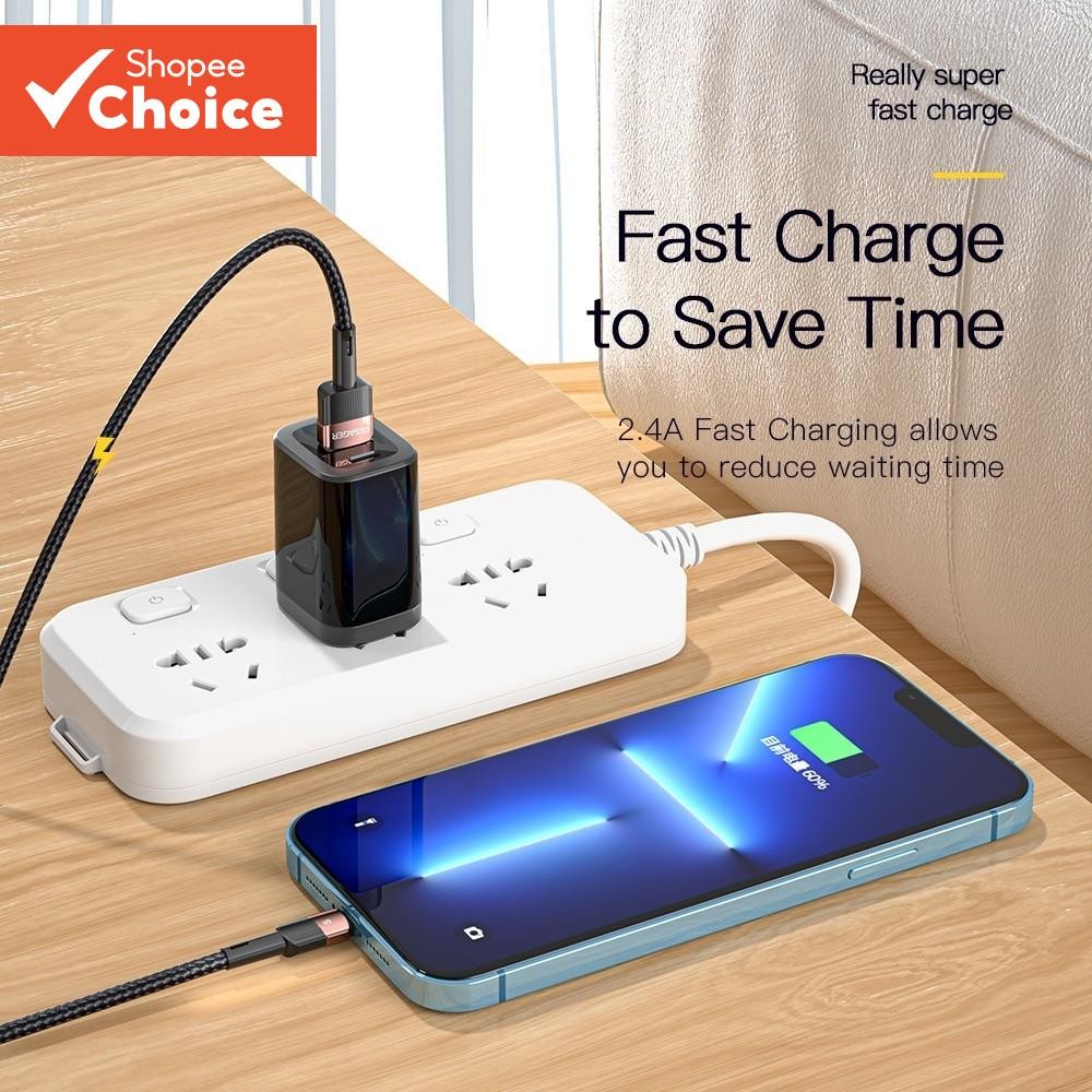 Cabo USB Essager Para iP 12 11 Pro Max X 8 Plus 2.4A De Carregamento Rápido 6S SE Carregador Iluminação De Linha De Dado