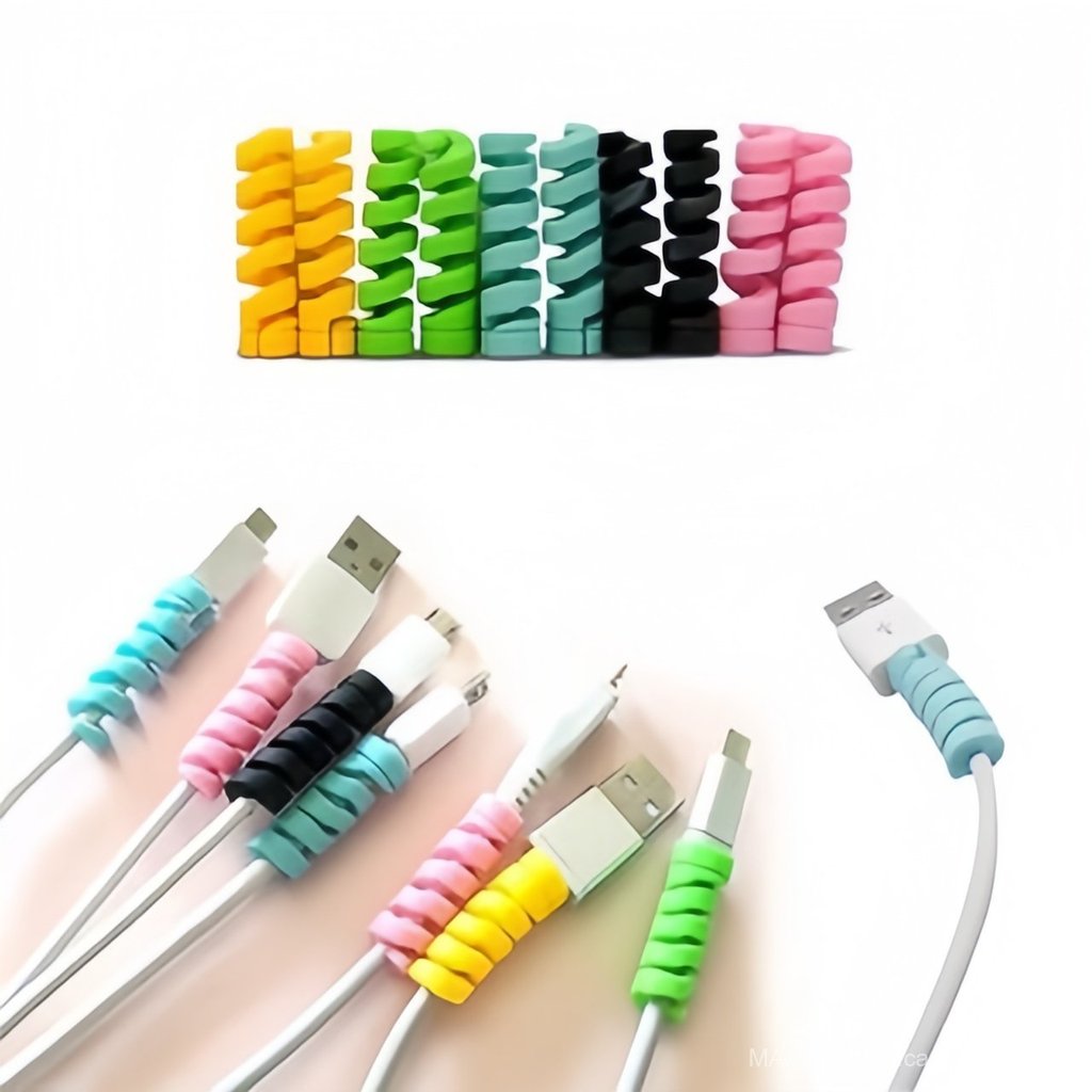 1 Kit Protetor Espiral Espiral Para Cabo De Carregamento Fone De Ouvido Cabo De Linha Promoção