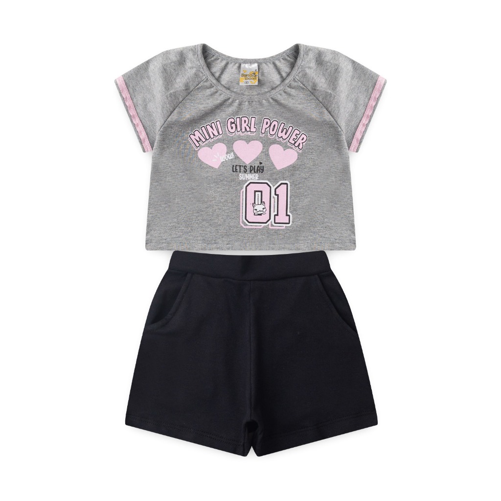 Conjunto Feminino Mini Girl Power - JD Kids - 3855