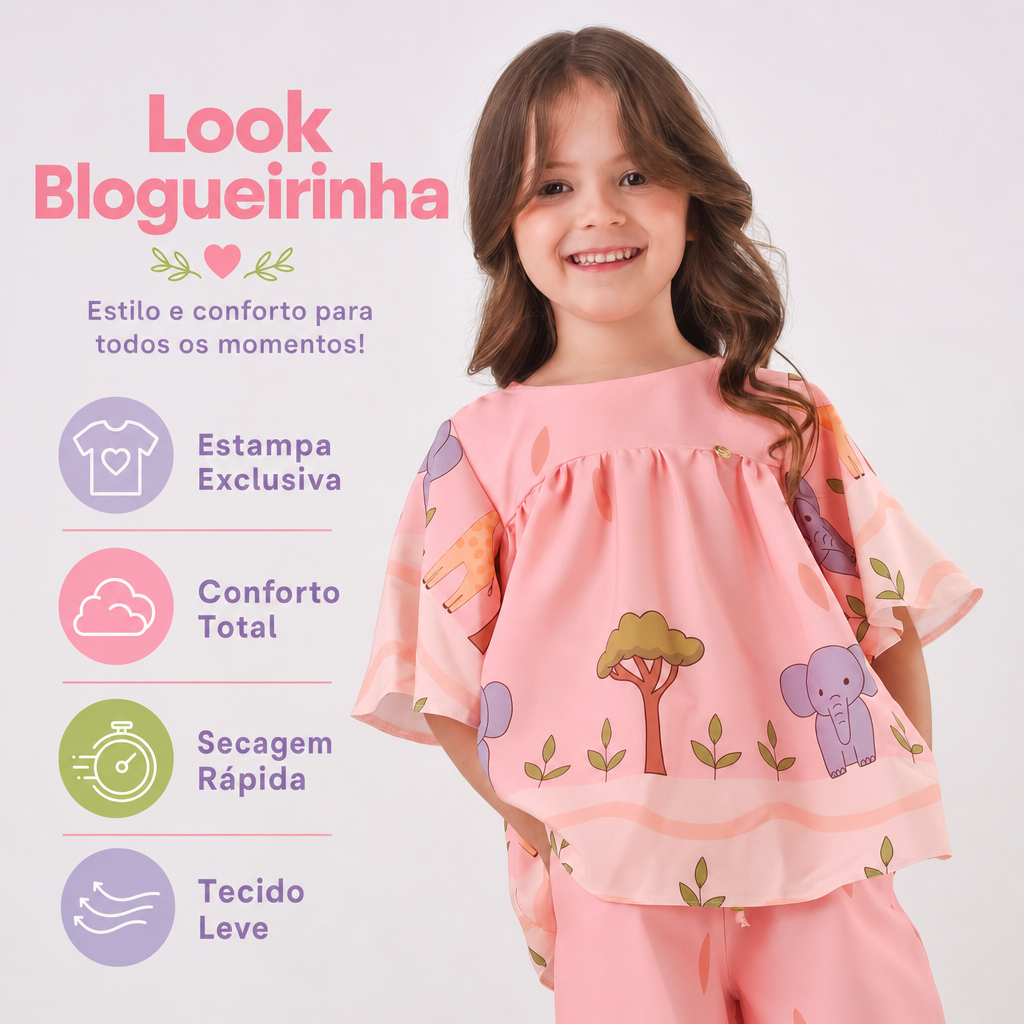 Conjunto Infantil Menina Daminha Princesa Luxo Casual Festa Verão Mini Diva