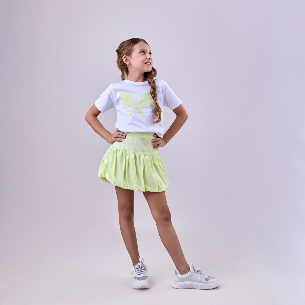 Conjunto Infantil mini diva moda menina saia balone blusinha estampada blogueirinha