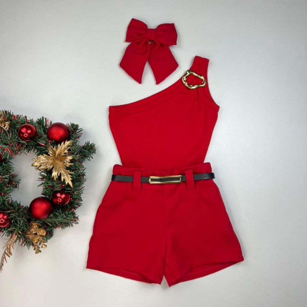 Roupa Natal Infantil Juvenil Conjunto Natalino Moda Festa Roupa Vermelha Meninas Mini Diva