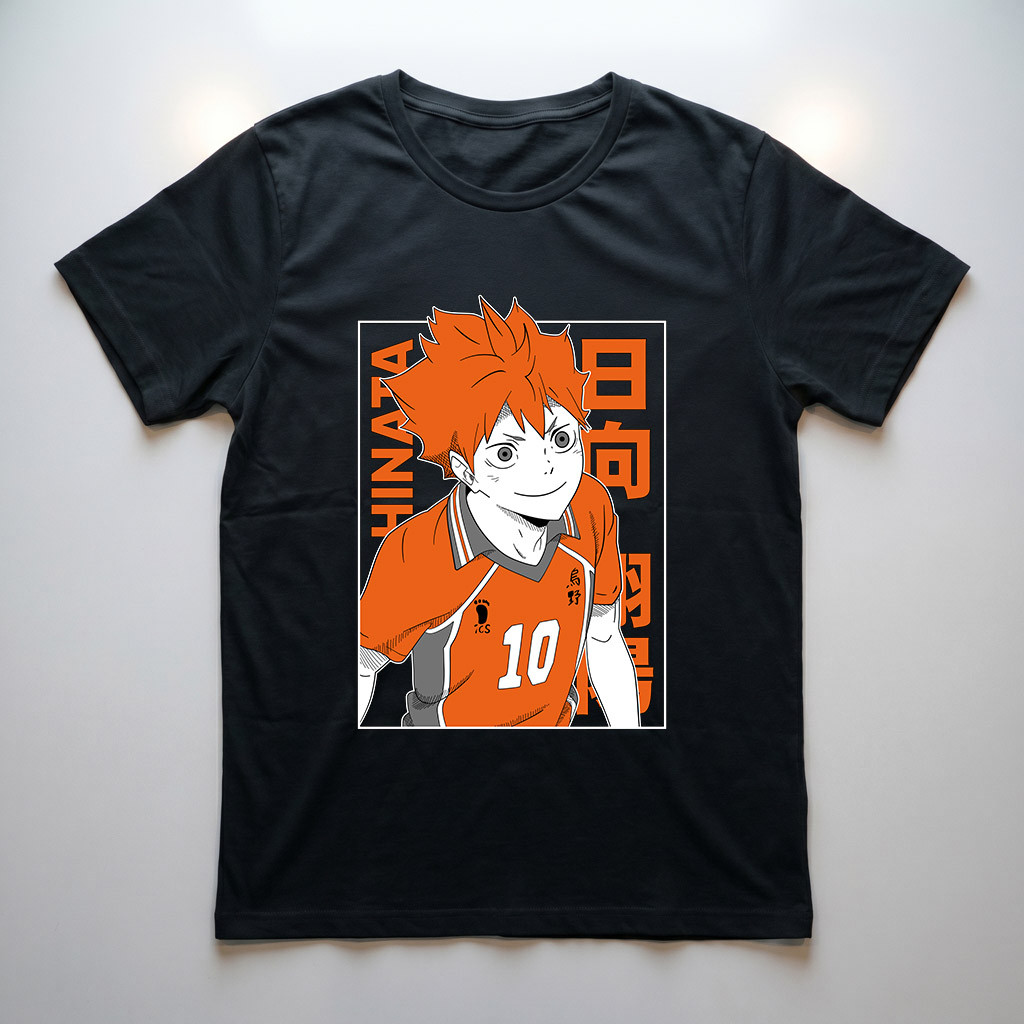 Camiseta Haikyu Anime Hinata Voleibol Blusa Algodão Masculina