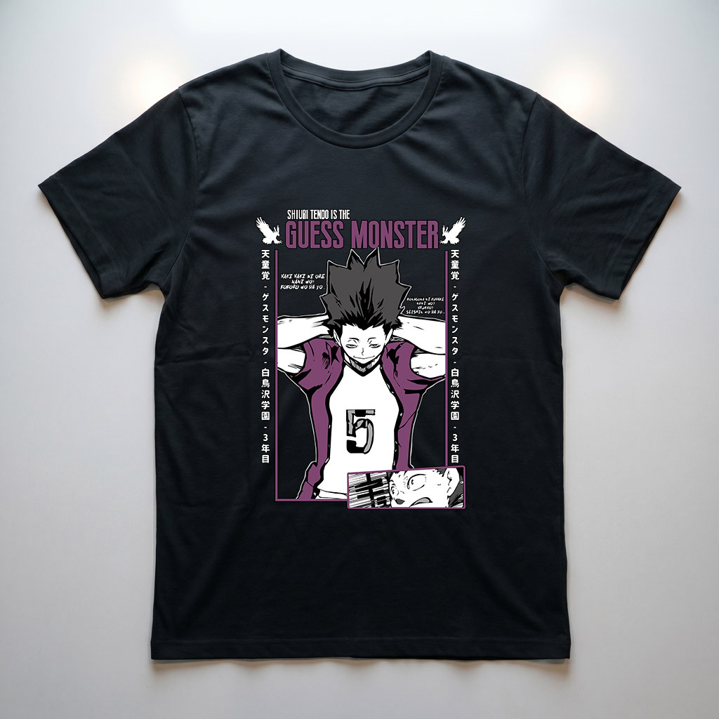 Camiseta Haikyu Anime Tendo Blusa Algodão Masculina