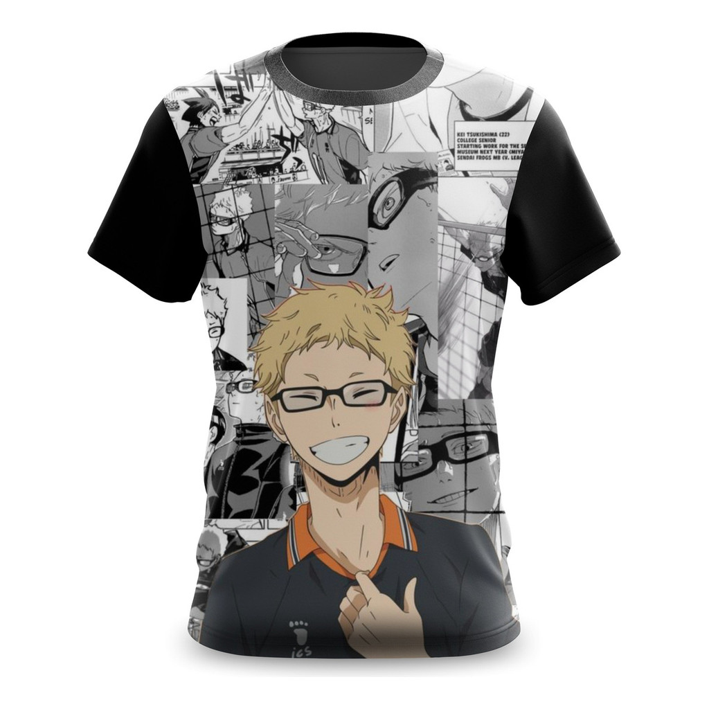 Camiseta Camisa Haikyu Karasuno Tsukishima  02 03 HTPX
