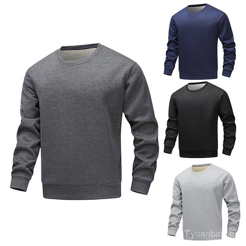 Cross-Border tamanho europeu cordeiro velo moletom masculino outono inverno forro de lã estilo grosso na moda em torno d