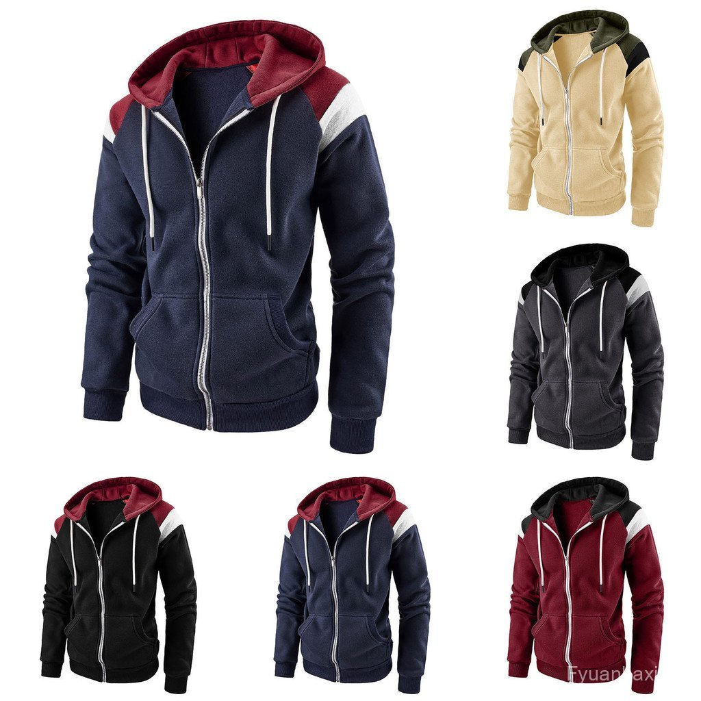 2023 Cross-Border novo estilo europeu americano masculino cor combinando contraste cor moda moletom masculino Casual esp