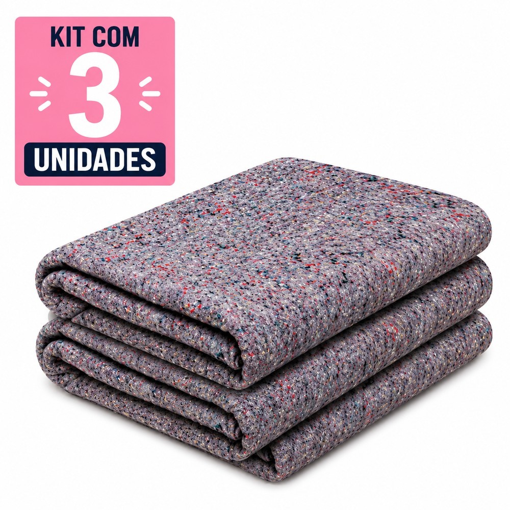 Kit 3 Peças Cobertor Manta Para Doação Grosso Simples Mudança Pet Casal Calorim