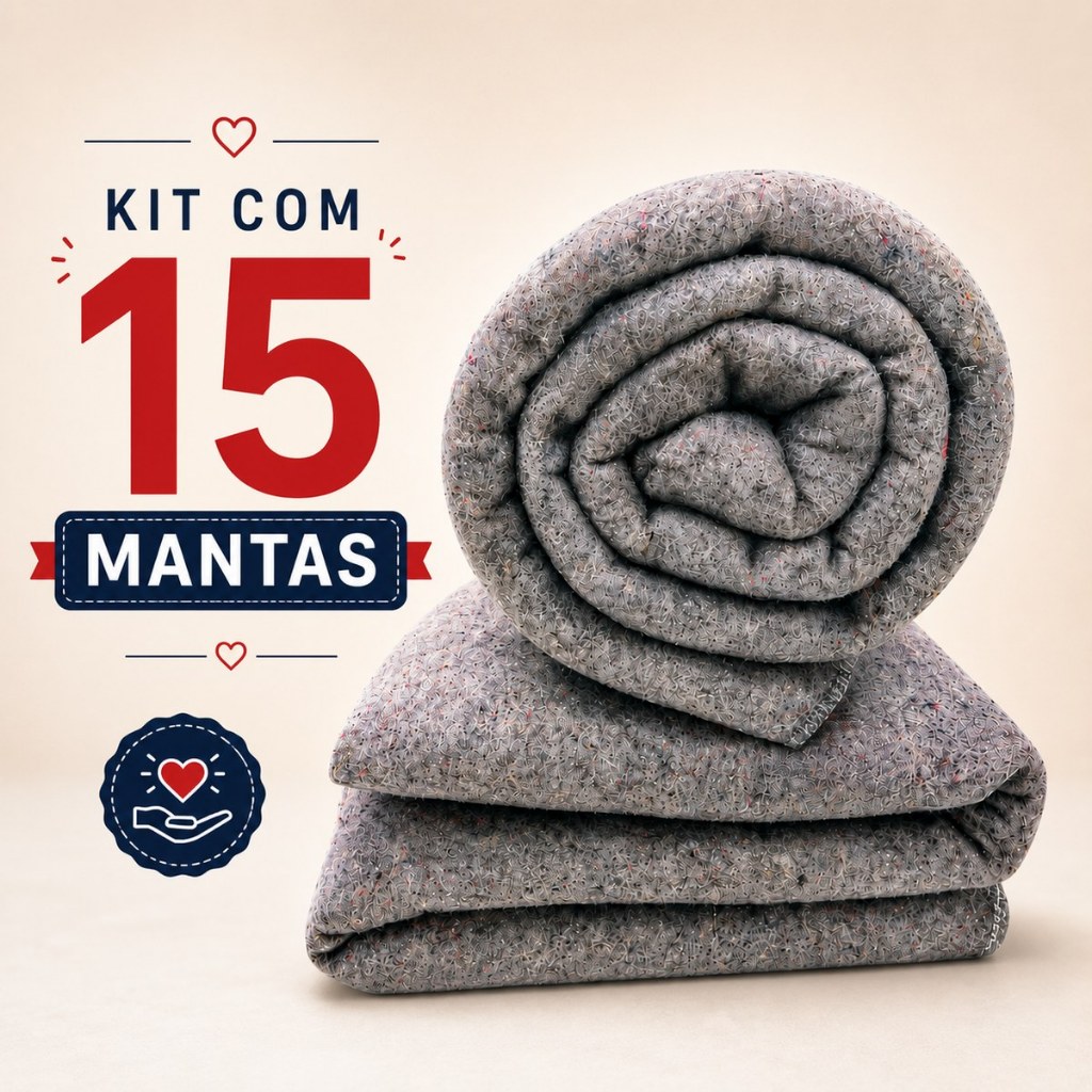 Kit 15 Cobertor Manta Para Doação Grosso Mudança Pet Casal