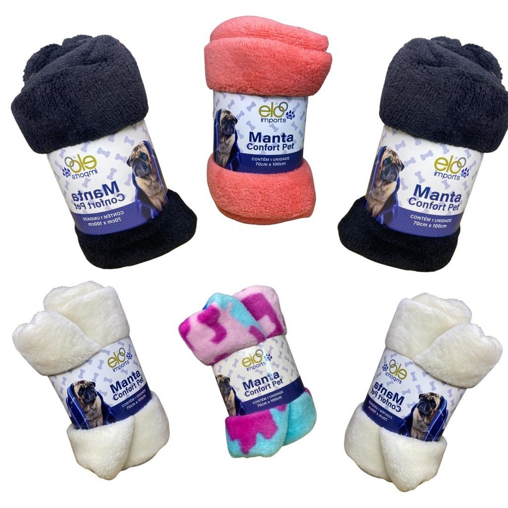 Cobertor Pet Mantinha para Cachorro Gato Manta Microfibra Lavável 100x90cm Grande Sortido Bem Macia