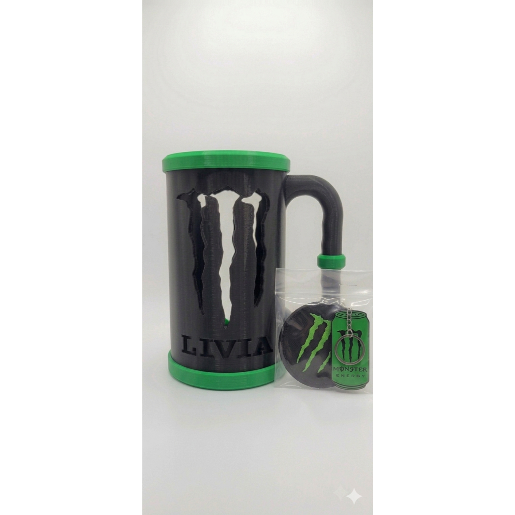 Porta Lata Monster 473 ml + abridor + tampa - Com Brinde Surpresa - KIT MONSTER COM PERSONALIZAÇÃO DE NOME