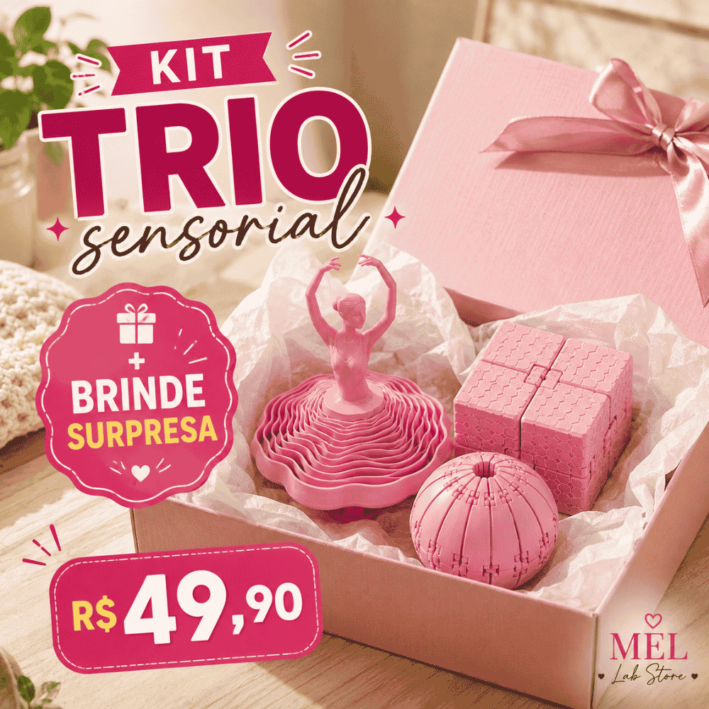 Kit Trio Sensorial — 3 Fidgets + Brinde Surpresa