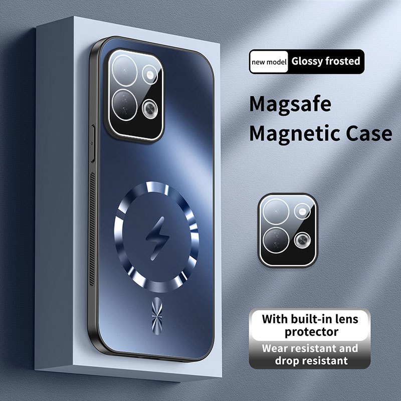 Para Xiaomi Redmi 17 5G 4G Redmi17 Capa Magnética De Carregamento Sem Fio Anti-Impressão Digital Magsafe Matte Cover Com