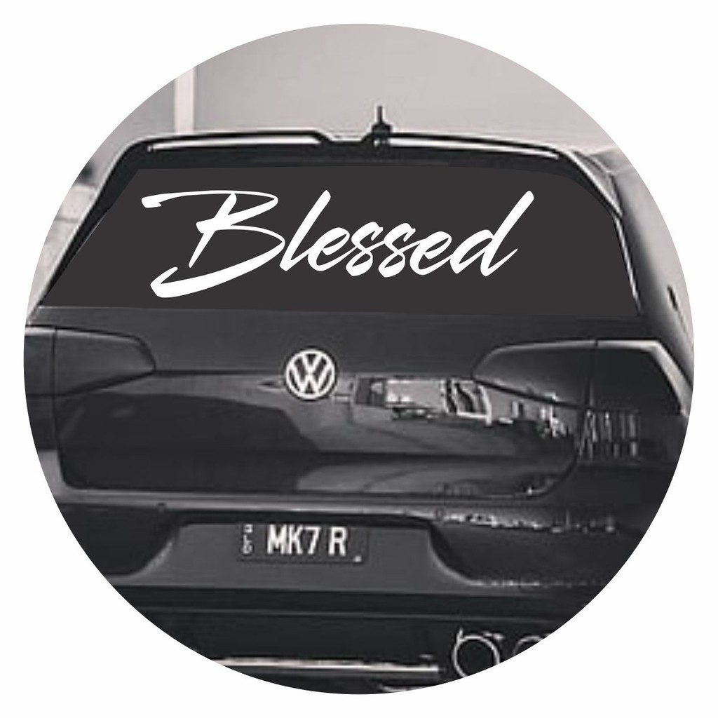 Adesivo Blessed Grande Parabrisa Carro Caminhão Frase Deus