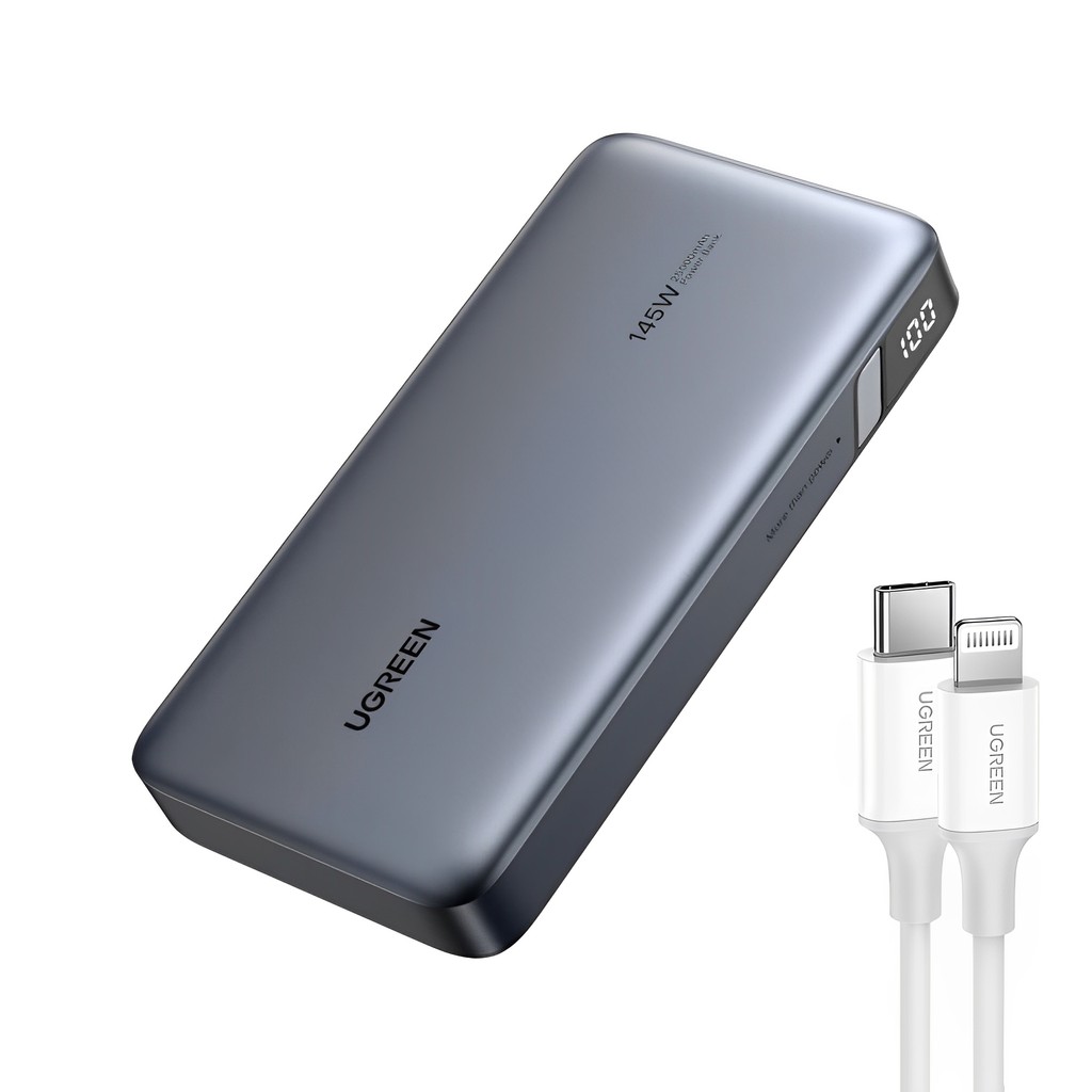 Carregador Portátil Ugreen 25000mAh Power Bank PD 145W + Cabo iOS (K-5945-3673)