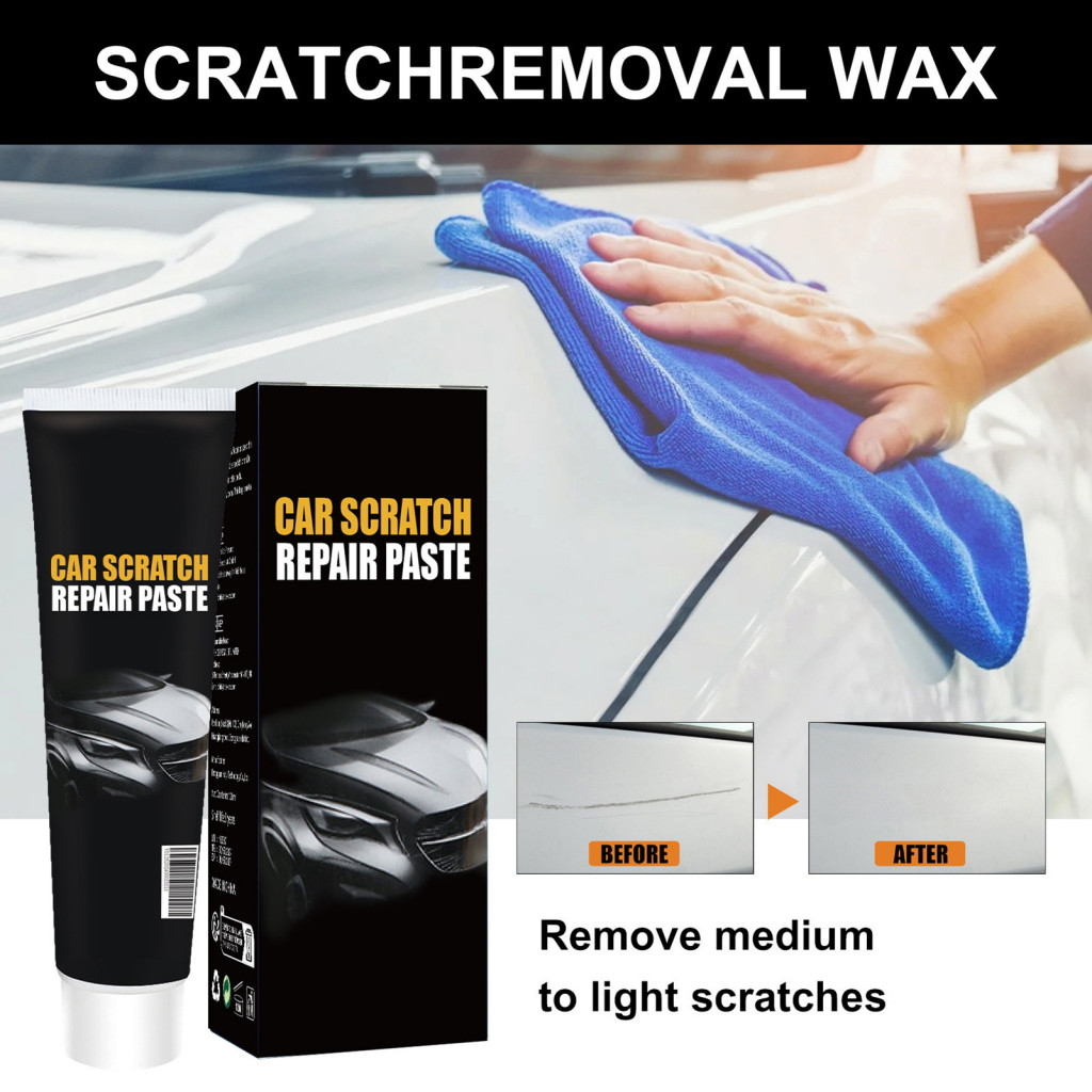 Scratch Repair Car Paint Wax for Scratches Scuffs Removes Surface Stains Restores Finish Easy to Use with Sponge Wipe