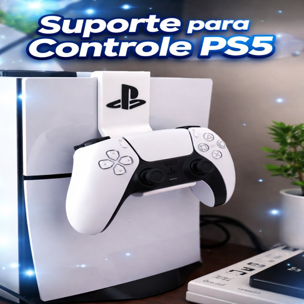 Suporte para Controle PS5 Parede ou Console Porta Controle PlayStation 5 Organizador Gamer Fácil Instalação