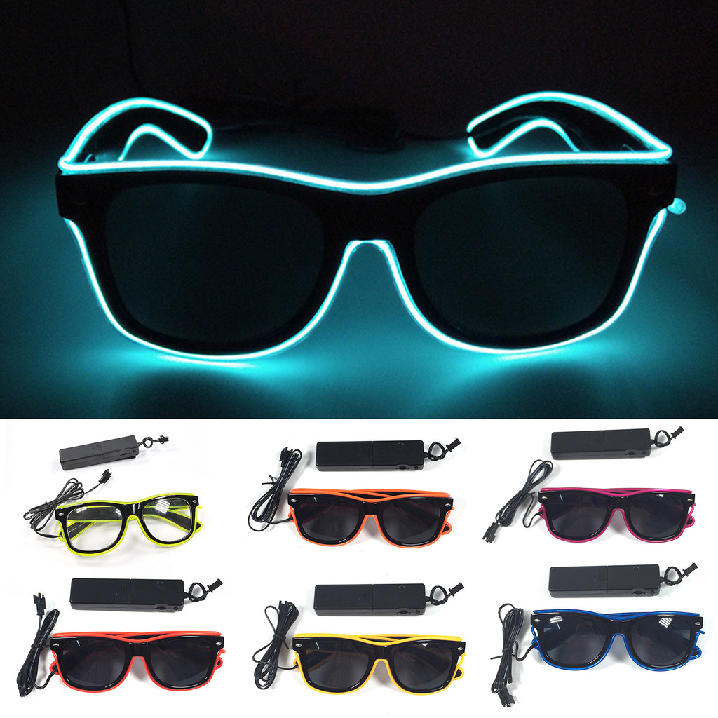 Óculos De Sol Para Festa ELLASTORE Iluminam LED Unissex Fio Neon Que Brilha No Escuro Leve Adereço Fotográfico Hip Hop C