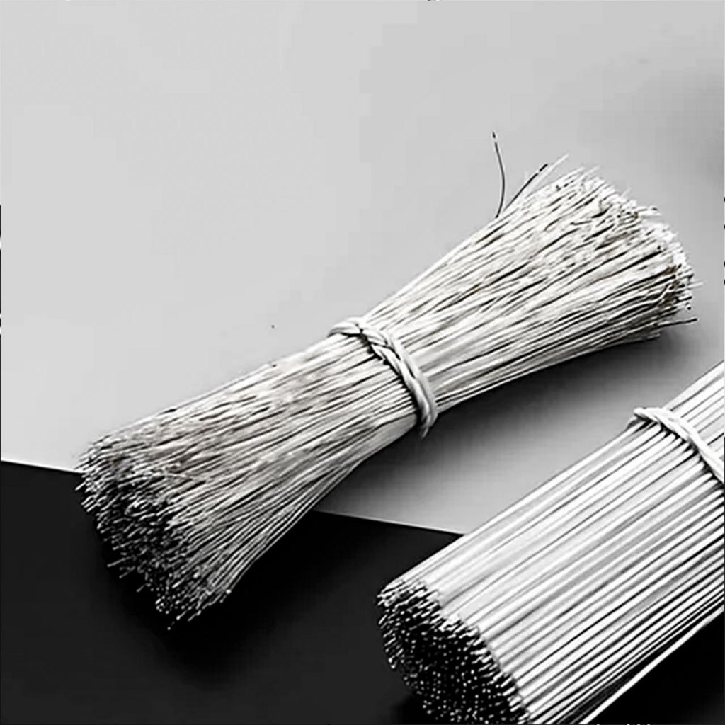 75 Unidades De Fio Fino De Aço De 150mm Resinado Para Fita Led Neon