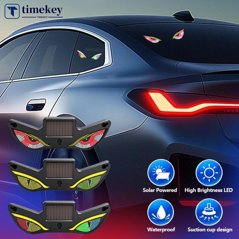 TIMEKEY LED Carro Luz Ambiente Solar Dinâmica Demônio Olho Sem Fio Triângulo Janela Decoração Néon Auto Atmosfera Lâmpad