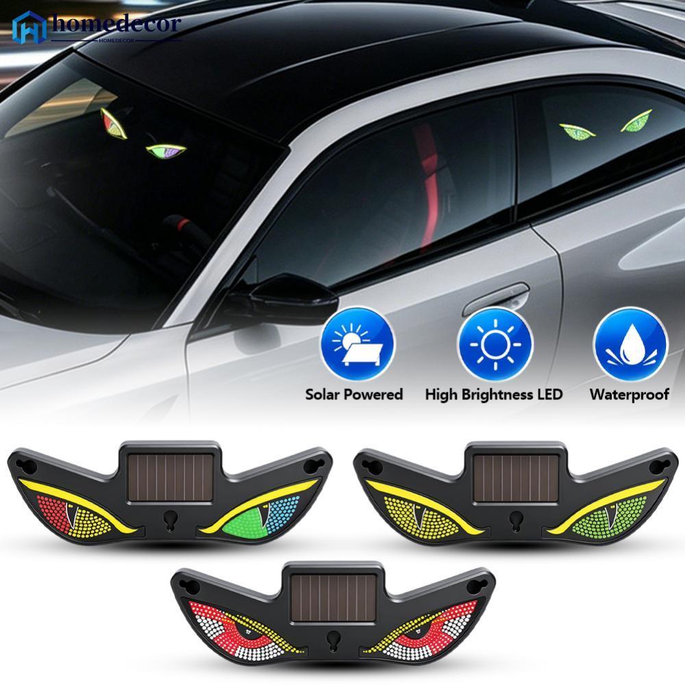 Homedecoração LED Carro Luz Ambiente Solar Dinâmica Demônio Olho Sem Fio Triângulo Janela Decoração Néon Auto Atmosfera
