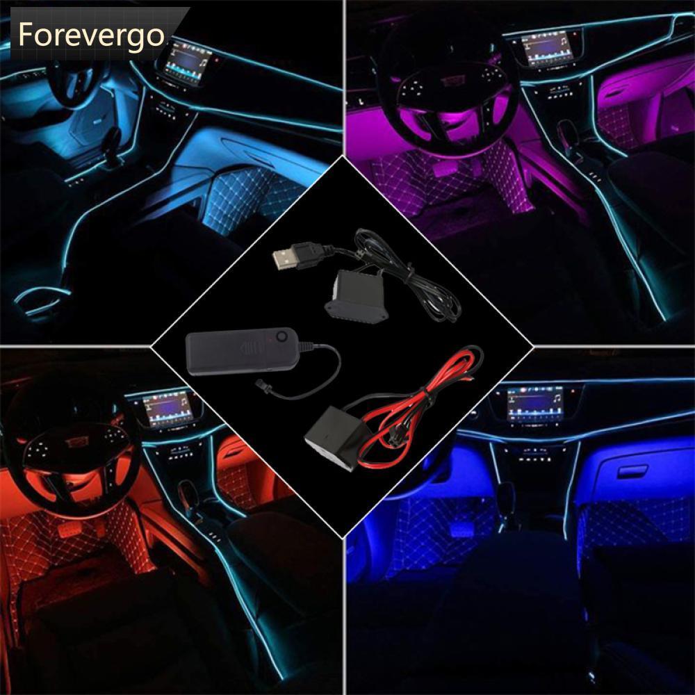 FOREVERGO Carro Led Luz De Tira Flexível Néon EL Fio Driver Inversor USB Adaptador Controlador G3O8