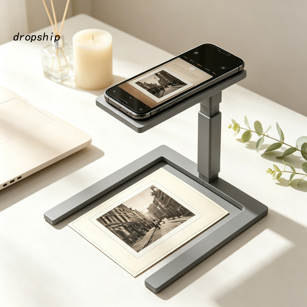 Foldable Phone Stand for Desk Adjustable Arms Mount Mobile Holder Desktop Lightweight Portable Cradle for Streaming Vide