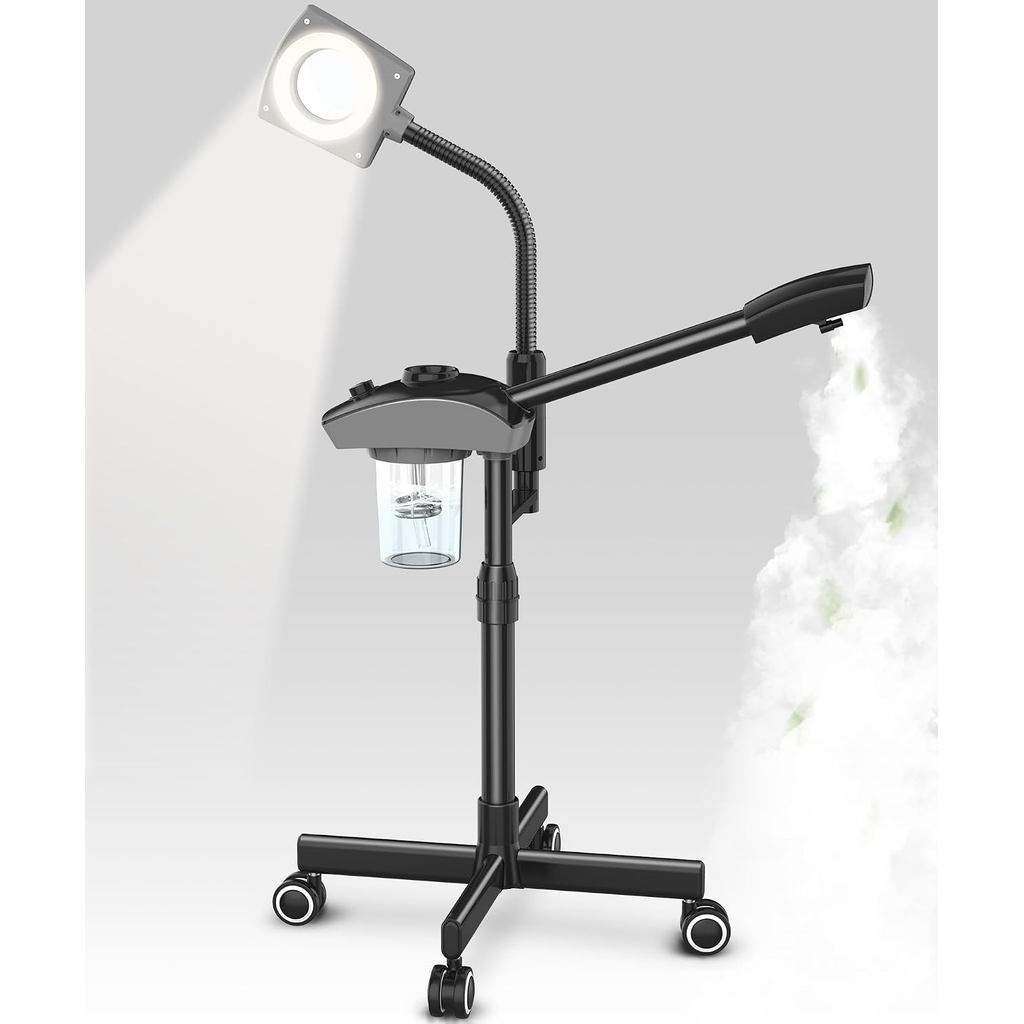TASALON Professional Ionic Facial Steamer, 2-in-1 Face Steamer for Facial with 5X Magnifying Foldable Arm, Mist Face Ste