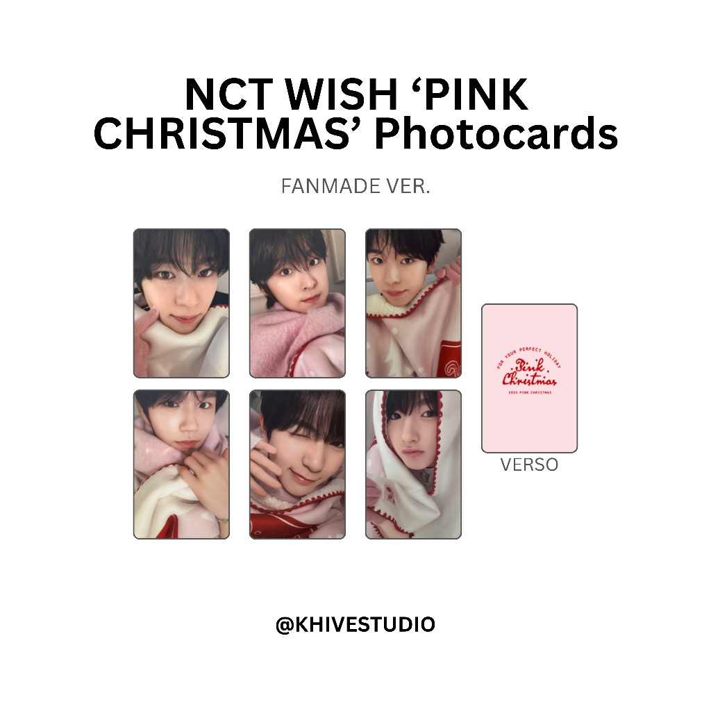 Photocard Fanmade | Frente e Verso | NCT WISH PINK CHRISTMAS