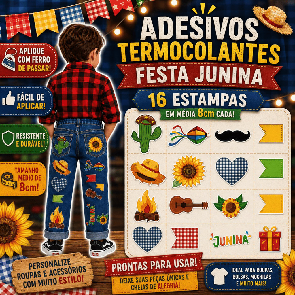 Adesivos Termocolantes Tema Festa Junina