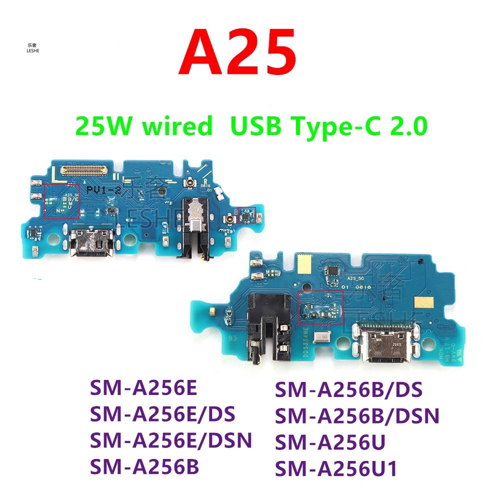 25W USB Tipo-C 2.0 Doca Conector Porta De Carregamento Cabo Flexível Para Samsung Galaxy A25 SM-A256B A256U A256E/DS A25