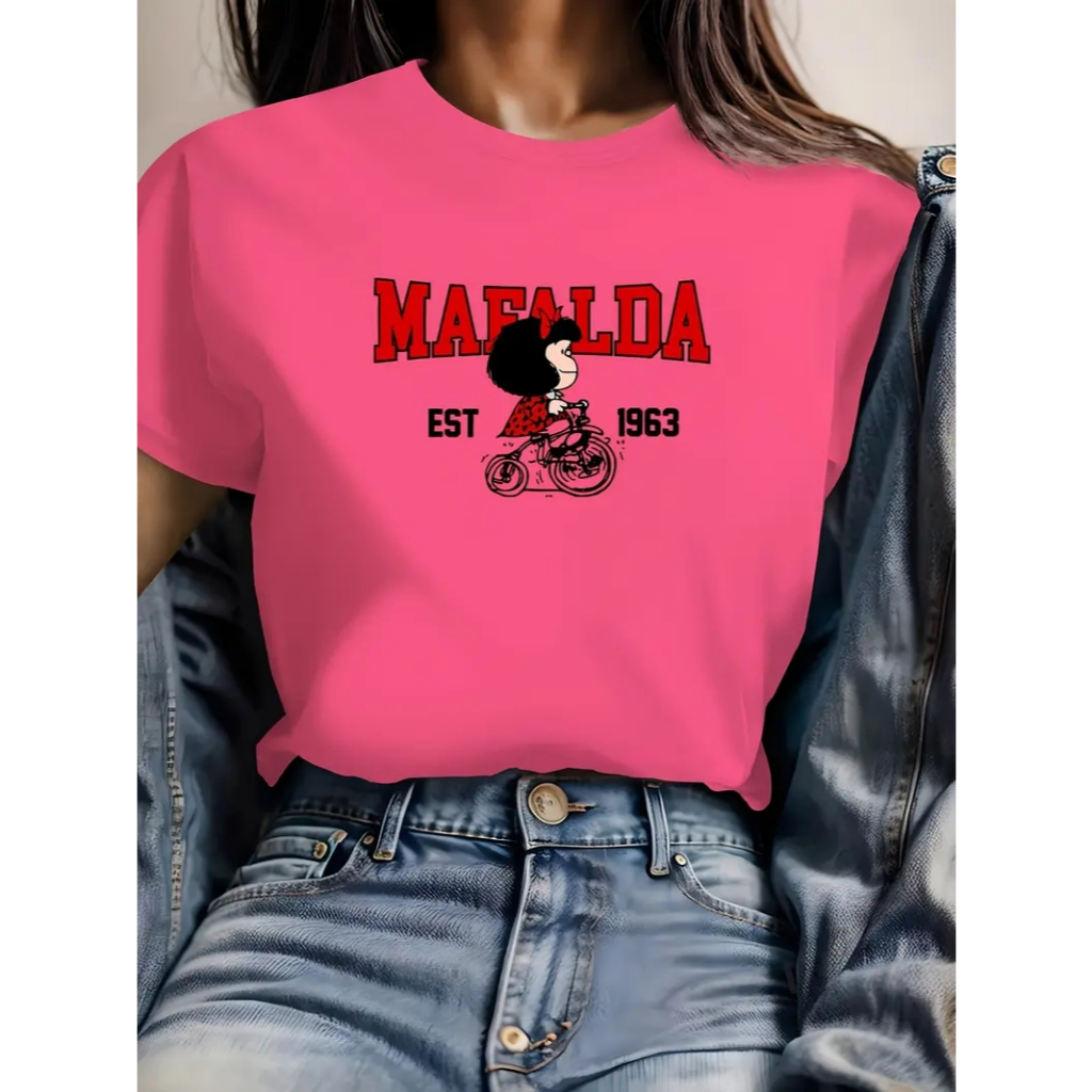 Camiseta Feminina T-Shirt 100% Algodão Mafalda Casual