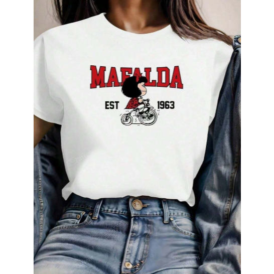 Camiseta Clássico de Verão: Camiseta Memorial MAFALDA 1963 Algodão Entrega Imediata Rapida