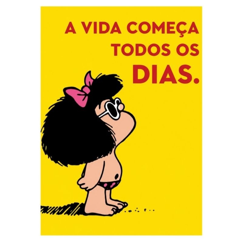 Quadro Decorativo Mafalda Frases  MDF  Decoração Moderna Quarto Sala e Escritório